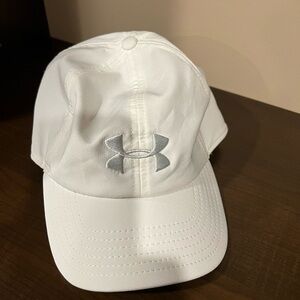Under Armour White Silver Logo Baseball Hat
